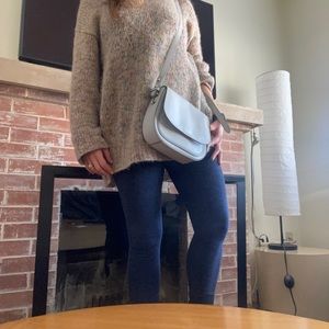 Marc Joacobs Grey leather crossbody saddle bag